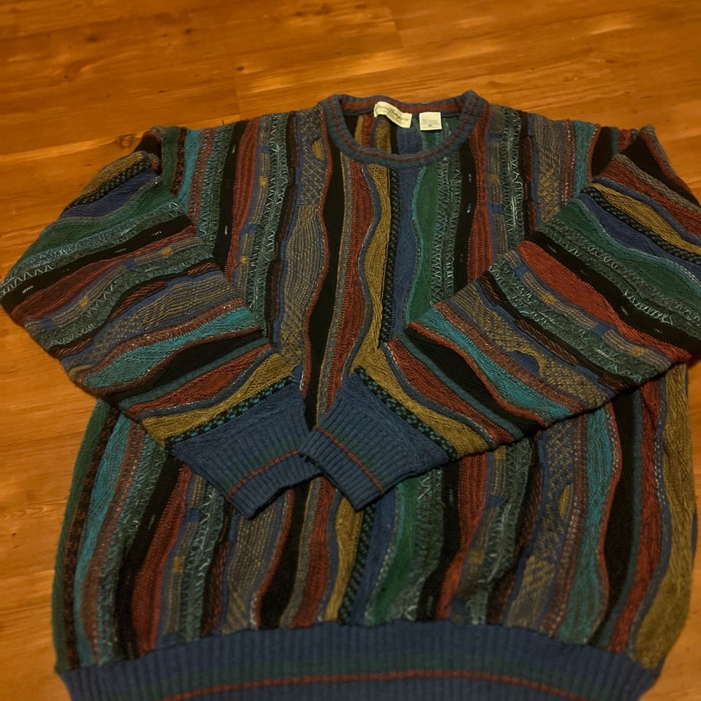Norm Thompson Vibrant Striped Crewneck Coogi style Sweater